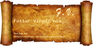Fetter Virgínia névjegykártya